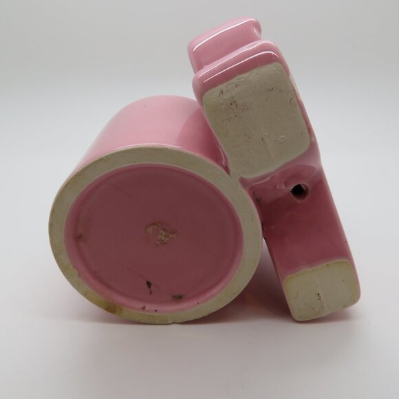 Ceramic Pink Bunny Rabbit Cotton Tail Planter Vase Tiny Small Size Garden Charm - Picture 8 of 10